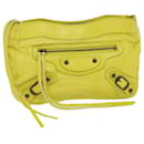 BALENCIAGA Pouch Leather Yellow 110481 Auth hk944 - Balenciaga