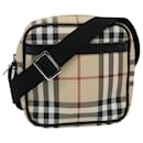 BURBERRY Nova Check Shoulder Bag PVC Beige Black Auth 58498 - Burberry