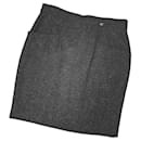 Chanel Grey Tweed Mini Skirt