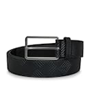 Black Bottega Veneta Embossed Leather Belt IT 38