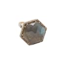 Gold Jennifer Miller Labradorite & Diamond Hexagon Ring - Autre Marque