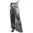 Silver high waisted sequin drawstring trousers - size M - Loewe
