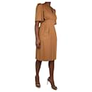 Vestido marrón de manga corta con cuello de pico - talla FR 40 - Chloé