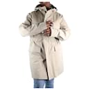 Neutral zip-up hooded rain jacket - size L - Loro Piana