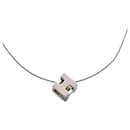 Hermes Silver Cage dH Cube Necklace - Hermès