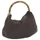 GUCCI GG Canvas Guccissima Bamboo Shoulder Bag Brown 169961 auth 60691