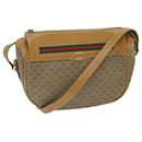 GUCCI Micro GG Canvas Web Sherry Line Shoulder Bag PVC Beige Green Auth yk9514 - Gucci