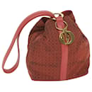 Christian Dior Canage Shoulder Bag Nylon Red Auth bs10264