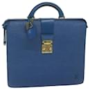LOUIS VUITTON Epi Serviette Fermoir Business Bag Azul LV Auth yk9656 - Louis Vuitton