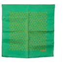 Green Hermes Printed Silk Scarf Scarves - Hermès