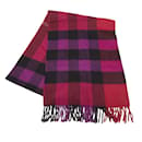 Red Burberry House Check Cashmere Scarf Scarves