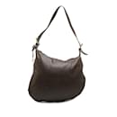 Brown Fendi Leather Oyster Shoulder Bag