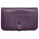 Purple Hermes Swift Dogon Duo Wallet - Hermès