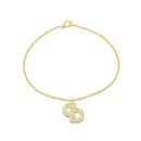 Gold Dior Logo Rhinestone Bracelet