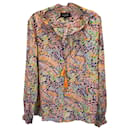 Blusa estampada con detalle de borlas Saloni en seda multicolor - Autre Marque