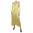 Yellow long-sleeved silk maxi dress - size UK 10 - Autre Marque