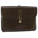Christian Dior Shoulder Bag Leather Brown Auth hk953