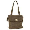 CHANEL Shoulder Bag Suede Brown CC Auth bs10241 - Chanel