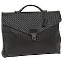 BOTTEGAVENETA INTRECCIATO Business Bag Leather Brown Auth 59745 - Autre Marque