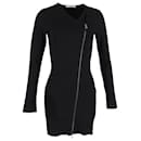 Pierre Balmain Asymmetric Zipper Dress in Black Polyester