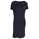 Vivienne Westwood Draped Neckline Dress in Navy Blue Cotton