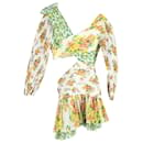 Zimmermann Golden Surfer Floral Cutout Mini Dress in Multicolor Polyester