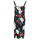 Dolce & Gabbana Bustier Midi Dress in Floral Print Viscose