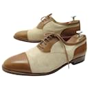 JOHN LOBB OXFORD SHOES 10 44 DUAL MATERIAL oxford shoes IN LINEN & LEATHER SHOES - John Lobb
