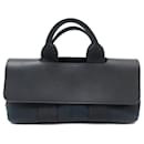 HERMES VALPARAISO LONG PM CANVAS AND BLACK LEATHER HANDBAG TOTE HAND BAG - Hermès