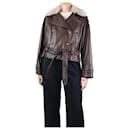 Brown double-breasted belted jacket - size UK 10 - Brunello Cucinelli