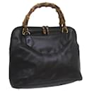 GUCCI Bamboo Hand Bag Leather Black 000 1186 0289 auth 60723 - Gucci