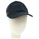 GUCCI GG Canvas Web Sherry Line Cap M Size Black Red Green 200043 Auth am5246 - Gucci