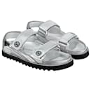 LOUIS VUITTON New silver comfort velcro sandals T39 - Louis Vuitton