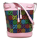 Sac à bandoulière en toile Gucci GG Psychedelic Bucket Bag 598149.0 In excellent condition