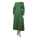 Green gathered crepe dress - size UK 12 - Autre Marque