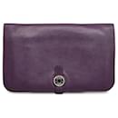 Hermes Purple Swift Dogon Duo Wallet - Hermès