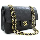 CHANEL Classic Double Flap 9" Chain Shoulder Bag Black Lambskin - Chanel