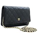 CHANEL Caviar Wallet On Chain WOC Black Shoulder Bag Crossbody - Chanel