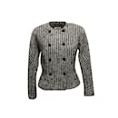 Vintage Black & White Calvin Klein Wool Herringbone Jacket Size US 8