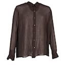 Dolce & Gabbana Sheer Buttoned Shirt in Brown Cotton