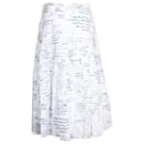 Kenzo Wave Mermaid Printed Midi Skirt in White Cotton