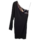 Gucci One-Shoulder-Kleid aus schwarzer Viskose