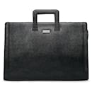 Burberry Black Leather Business-Tasche