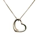 Tiffany & Co Open Heart Pendant Necklace Metal Necklace in Good condition
