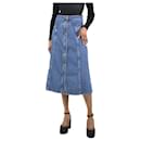 Blue faded denim midi skirt - size UK 8 - Chloé