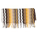 Orange and brown wavy fringed scarf - Missoni
