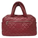 Borsa Boston CHANEL Matelasse in pelle bordeaux - Chanel