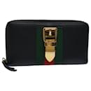 GUCCI Silvi Web Sherry Line Long Wallet Leather Black Red 476083 auth 60085A - Gucci