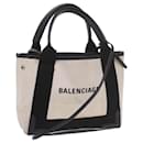 BALENCIAGA Hand Bag Canvas Black White 390346 Auth ep2535 - Balenciaga