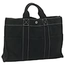 HERMES Deauville GM Tote Bag Toile Noir Auth 61504 - Hermès